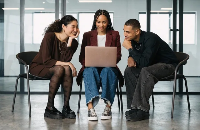 people, meeting, interaction, informal, collaboration, laptop, smile, friendship, attire, joy, conversation, workspace, teamwork, communication, business environment, employment, team, informal relaxed atmosphere, gesture, collective work. Building a sales enablement strategy framework explained